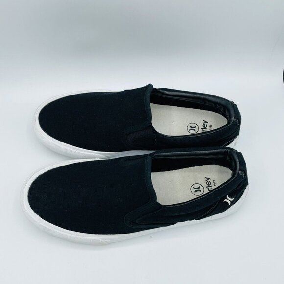 Hurley Shoes Mens Size 8 M Black Arlo Canvas Slip On Sneakers Comfort Shoe - Picture 6 of 11